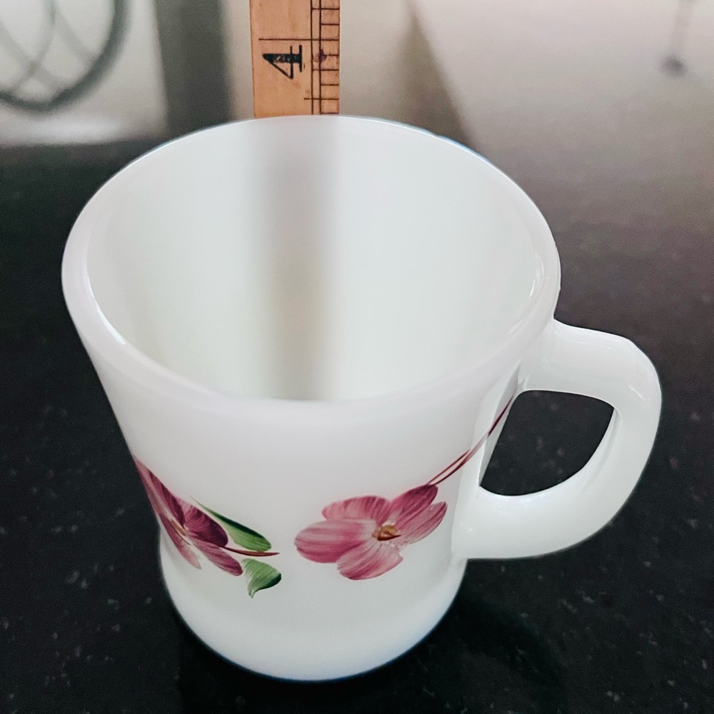 Vintage Fire King Hand Painted Peach Blossom Mugs (Set of 4) Excellent Condition - Picture 13 of 16